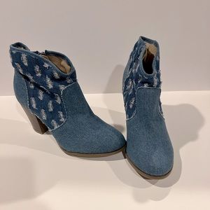 Denim Heeled Booties
